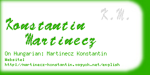 konstantin martinecz business card